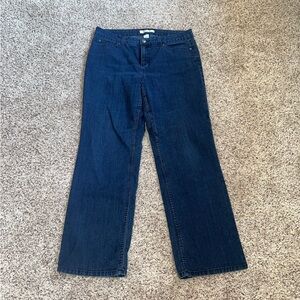 Croft & Barrow Stretch Straight Leg Jeans Size 14 Average Dark Wash Denim
